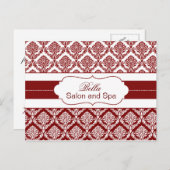 トレンディーダマスク赤いビジネスカサンキューード ポストカード (正面/裏面)