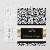 トレンディーダマスク金ゴールドのビジネスサンキューカード ポストカード (正面/裏面)