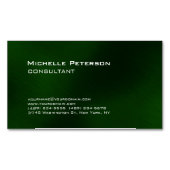 トレンディーダークグリーンミニマルモダンリストプレーン マグネット名刺 (正面)