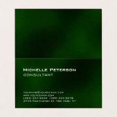 トレンディーダークグリーンミニマルモダンリストプレーン 名刺 (外部フラット)
