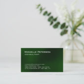 トレンディーダークグリーン未来的モダン 名刺 (スタンド正面)