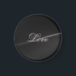 トレンディーダークグレーウェーブラヴ結婚ィズ書道 マグネット<br><div class="desc">簡単に色やフォントを変えられる。ロゴや背景画像も好きなように追加できる。</div>