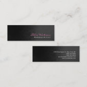 トレンディーダークグレーピンクメイクアップモダンプロフェッショナル スキニー名刺 (正面/裏面)