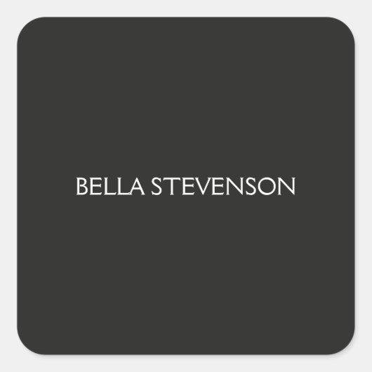 トレンディーダークグレープレーンシンプルミニマルスタイリッシュリスト スクエアシール (正面)