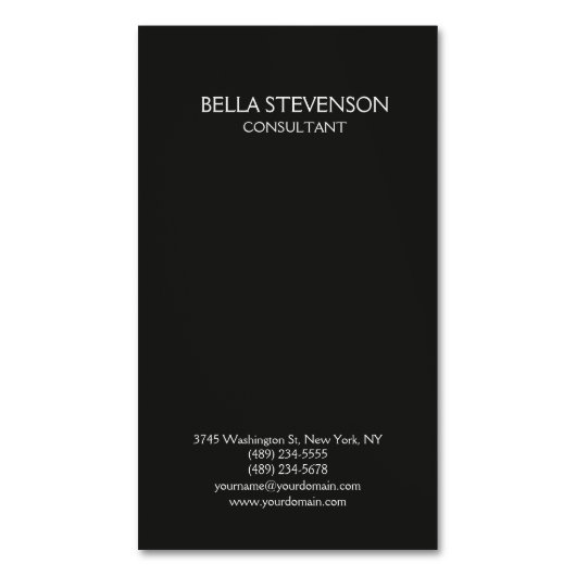 トレンディーダークグレープレーンシンプルミニマルスタイリッシュリスト マグネット名刺 (正面縦)