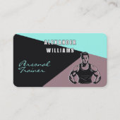 トレンディーダークサンドブルーグリーンパーソナルトレーナー 名刺 (正面)