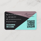 トレンディーダークサンドブルーグリーンパーソナルトレーナー 名刺 (裏面)