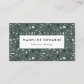 トレンディーダークティール(緑がかった色)&グリーンテラッツォ 名刺 (正面)