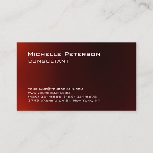 トレンディーダークレッドユニークパーソナルモダン 名刺 (正面)