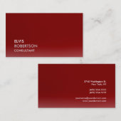 トレンディーダークレッド魅力的なプレーンシンプル 名刺 (正面/裏面)