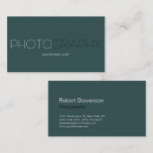 トレンディーダーク石板グレイ写真家名刺 名刺 (正面/裏面)