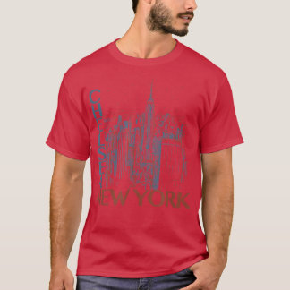トレンディーチェルシーニューヨークナイトシティポスター Tシャツ