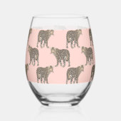 トレンディーチックヒョウ動物のパターン ステムなしワイングラス (左)