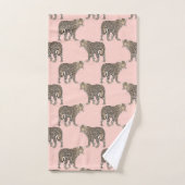 トレンディーチックヒョウ動物のパターン バスタオルセット (ハンドタオル)