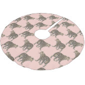 トレンディーチックヒョウ動物のパターン ブラッシュドポリエステルツリースカート (アングル)