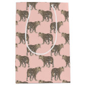 トレンディーチックヒョウ動物のパターン ミディアムペーパーバッグ (正面)