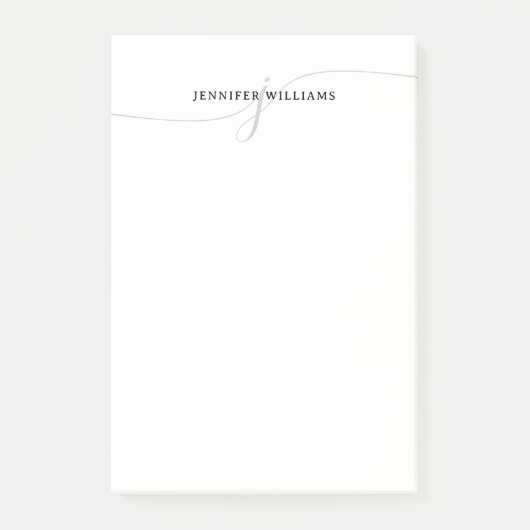 トレンディーチックミニマリストブラックグレースクリプトモノグラム ポストイット (正面)