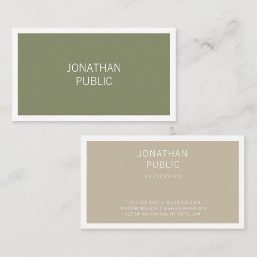 トレンディーチックミニマルデザインシンプルプレインスタイリッシュ 名刺 (正面/裏面)