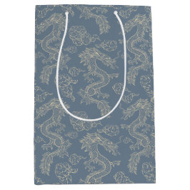 トレンディーチノイスリールナーお祝いドラゴン金ゴールド ミディアムペーパーバッグ