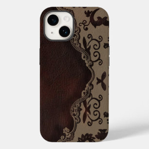 トレンディーチョコレートブラウンレザーダマスクiphone5ケース Case-Mate iPhone 14ケース