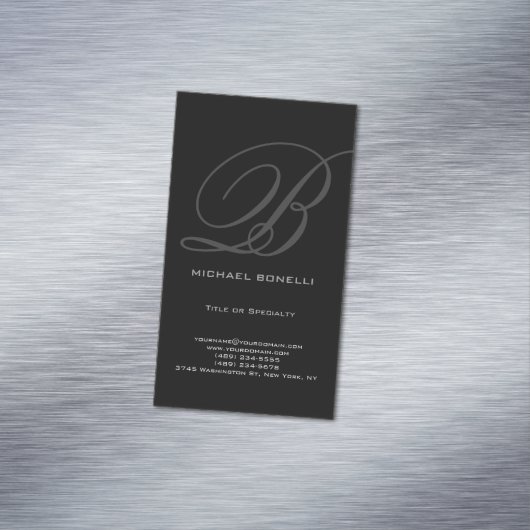 トレンディーチョビーモダングレイ黒の名刺 マグネット名刺 (インサイチュ)