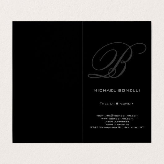 トレンディーチョビーモダングレイ黒の名刺 名刺 (外部フラット)