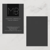 トレンディーチョビーモダングレイ黒の名刺 名刺 (正面/裏面)