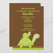 トレンディーツインズタートルベビーシャワー招待状 招待状 (正面/裏面)