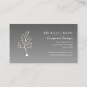 トレンディーツリーオブライフユニークシンプルグレー 名刺 (正面)
