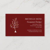トレンディーツリーオブライフユニークレッドブルゴーニュ 名刺 (正面)