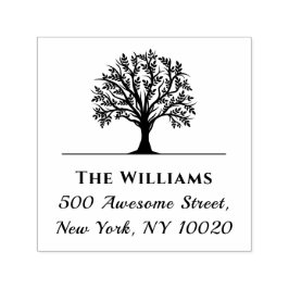 トレンディーツリーファミリ名スクリプト文字差出人住所 セルフインキングスタンプ