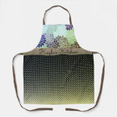 トレンディーツートーン市松模様にフローラパーソナライズされた エプロン (正面)