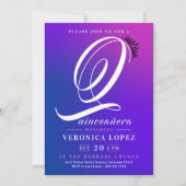 トレンディーティアラピンクグラディエント15thキンセアニラパーティー 招待状 (正面)