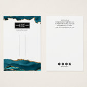 トレンディーティール（緑がかった色）と金ゴールド瑪瑙ヘアクリップディスプレイ (正面&裏面)