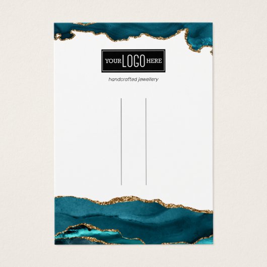 トレンディーティール（緑がかった色）と金ゴールド瑪瑙ヘアクリップディスプレイ (正面)