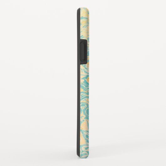 トレンディーティール（緑がかった色）オレンジと赤水色デイジーフローラ Case-Mate iPhoneケース (裏面/右)