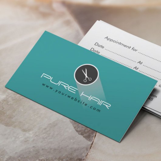 トレンディーティール(緑がかった色)グリーンヘアサロンアポイントメント 予約カード