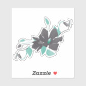 トレンディーティール（緑がかった色）グレーウォーター色の開花つる植物 シール (シート)