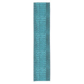 トレンディーティール(緑がかった色)ターコイズアクアブルーアリゲータープリント ショートテーブルランナー (正面)