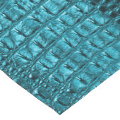 トレンディーティール(緑がかった色)ターコイズアクアブルーアリゲータープリント ショートテーブルランナー (コーナー)