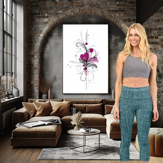 トレンディーティール（緑がかった色）テクスチャデニム：ロゴと文字のパーソナライズ カプリレギンス