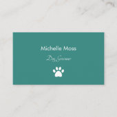 トレンディーティール（緑がかった色）ドッグトリマーポープリント名刺 名刺 (正面)