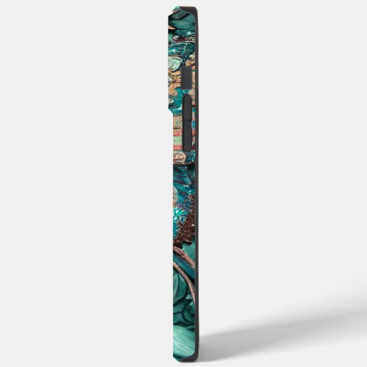 トレンディーティール(緑がかった色)バタフライパーソナライズされた名 Case-Mate iPhoneケース (裏面 / 左)