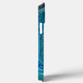 トレンディーティール(緑がかった色)ブルーアクアターコイズジオードロックパターン Case-Mate iPhoneケース (裏面 / 右)