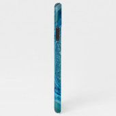 トレンディーティール(緑がかった色)ブルーアクアターコイズジオードロックパターン iPhoneケース (右側)