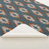 トレンディーティール（緑がかった色）ブルーオレンジダークブラウングレートライバルアート シェルパブランケット (3/4)