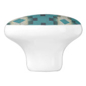 トレンディーティール（緑がかった色）ブルータウペブラウンベージュグレートバルアート セラミックノブ (側面)