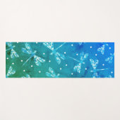 トレンディーティール（緑がかった色）ブルー水色トンボグラデーション類 ヨガマット (正面(横))