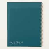 トレンディーティール（緑がかった色）モダンミニマルスタイリッシュリスト2026 プランナー手帳 (裏面)