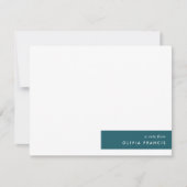 トレンディーティール（緑がかった色）モダンミニマルスタイリッシュリスト ノートカード (正面)